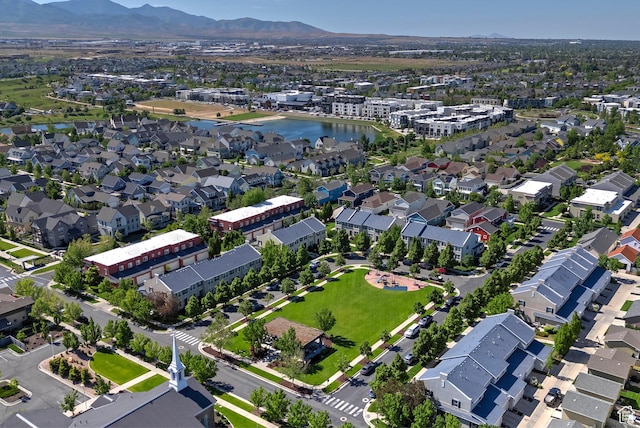 4532 W Cave Run Ln S, South Jordan, UT 84009 - aerial view of property and surrounding area with a water and mountain view and nearby suburban area