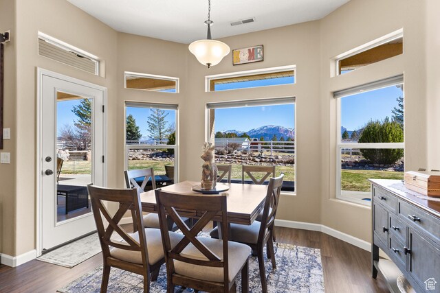 846 S 800 E, New Harmony, UT 84757 - dining area featuring dark wood-style floors, visible vents, and baseboards