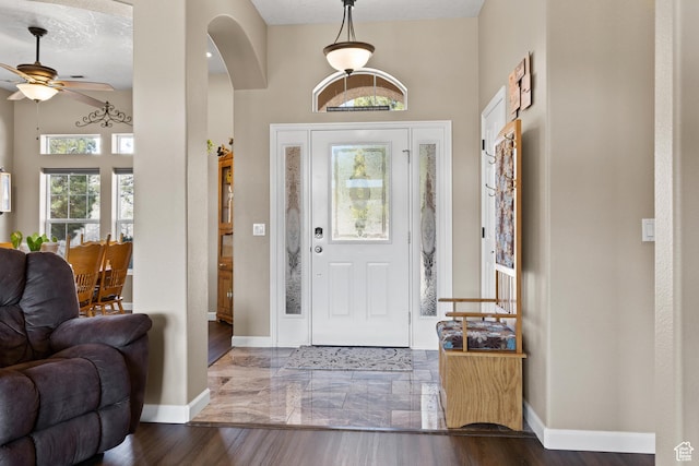 846 S 800 E, New Harmony, UT 84757 - entryway featuring baseboards, ceiling fan, and wood finished floors