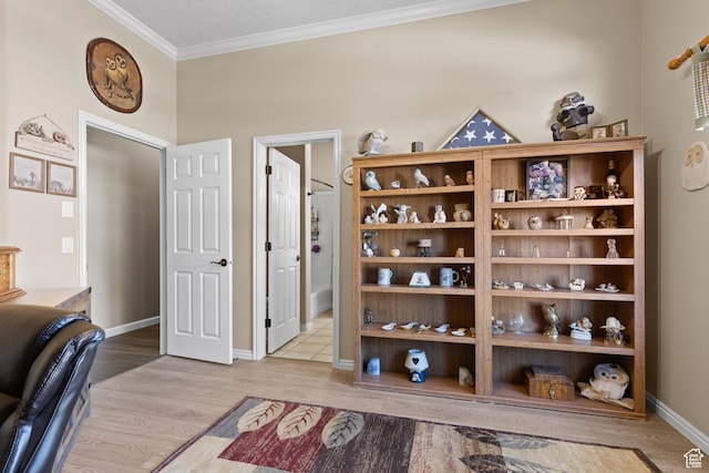 846 S 800 E, New Harmony, UT 84757 - office with baseboards, wood finished floors, and crown molding