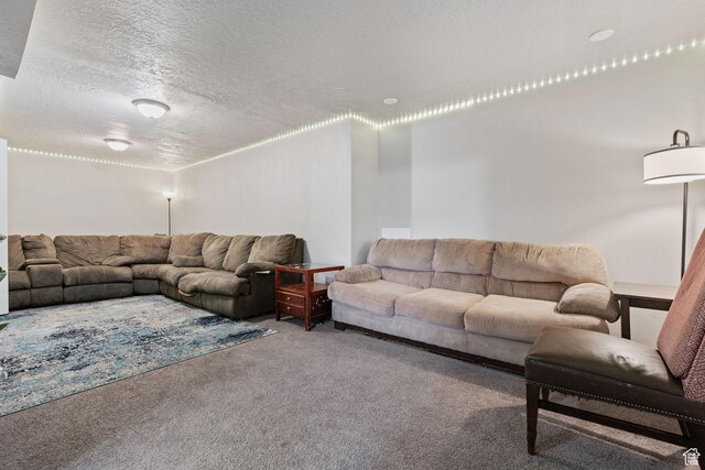 5623 Brandy Wine St, Taylorsville, UT 84118 - living room featuring a textured ceiling and carpet flooring