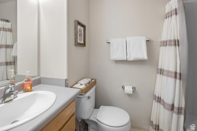 3354 E Fairway Loop, Moab, UT 84532 - bathroom featuring a shower with shower curtain, toilet, and vanity