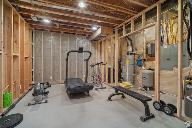 2558 Mountain Glen Rd, Erda, UT 84074 - exercise room with gas water heater and electric panel