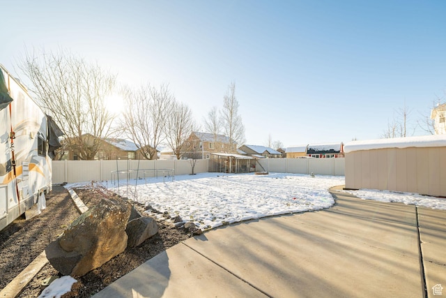 624 N 800 E, Wellsville, UT 84339 - yard layered in snow with a fenced backyard and a residential view