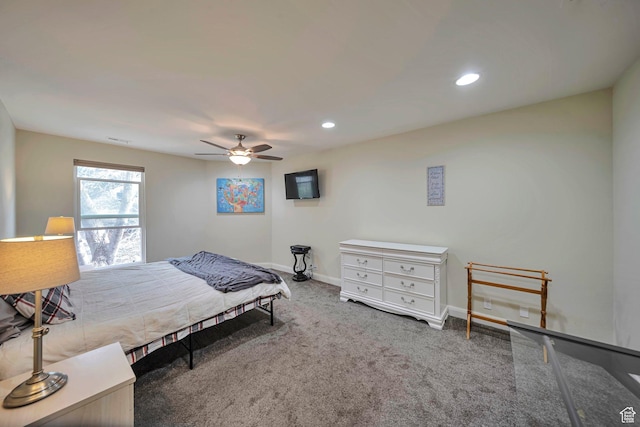 8179 S Nordic Cir E, Sandy, UT 84093 - bedroom with baseboards, recessed lighting, ceiling fan, and carpet