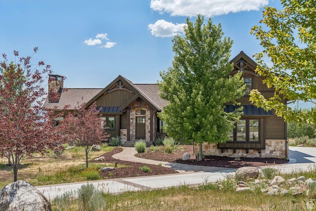 1075 N Oquirrh Mountain Dr Unit 64, Heber City, UT 84032 - craftsman inspired home featuring stone siding, board and batten siding, and a chimney