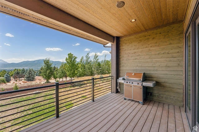 1075 N Oquirrh Mountain Dr Unit 64, Heber City, UT 84032 - wooden deck featuring grilling area and a mountain view