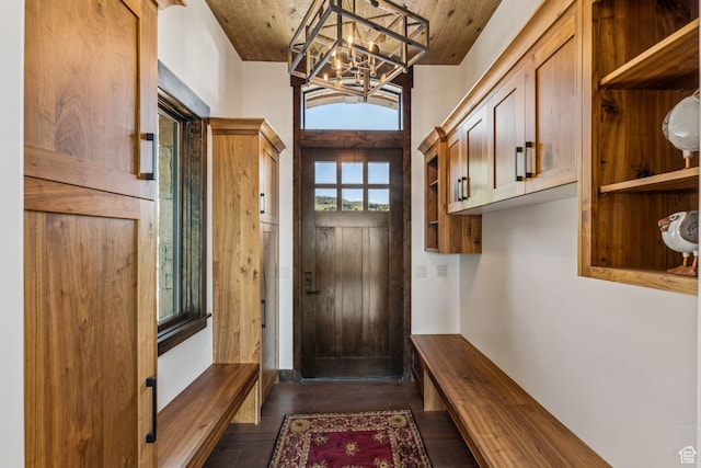 1075 N Oquirrh Mountain Dr Unit 64, Heber City, UT 84032 - mudroom featuring a chandelier and dark wood-type flooring