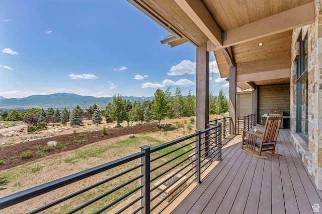 1075 N Oquirrh Mountain Dr Unit 64, Heber City, UT 84032 - wooden deck with a mountain view and grilling area