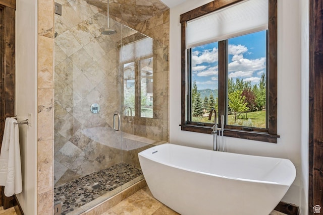 1075 N Oquirrh Mountain Dr Unit 64, Heber City, UT 84032 - bathroom with a freestanding tub, a shower stall, and healthy amount of natural light