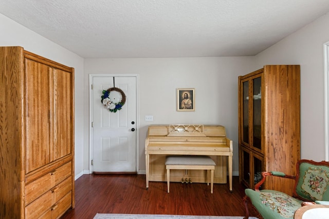 8246 N Cedar Springs Rd Unit 1, Eagle Mountain, UT 84005 - living area featuring dark wood-style floors, baseboards, and a textured ceiling