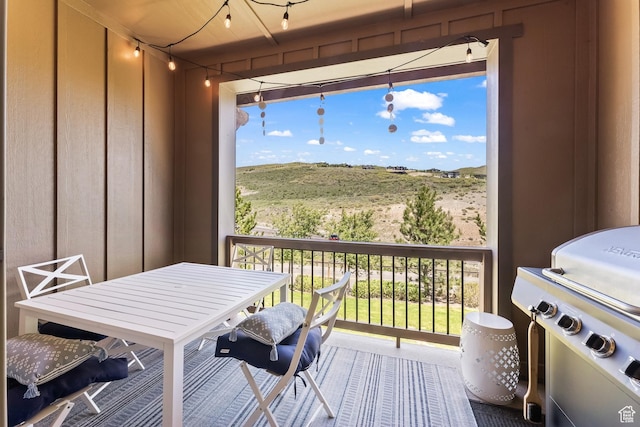 balcony with a grill