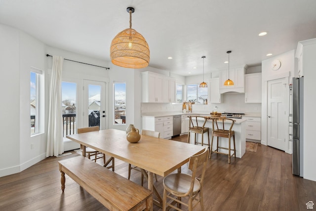 541 N 1400 E, Heber City, UT 84032 - dining space featuring recessed lighting, baseboards, and dark wood-type flooring