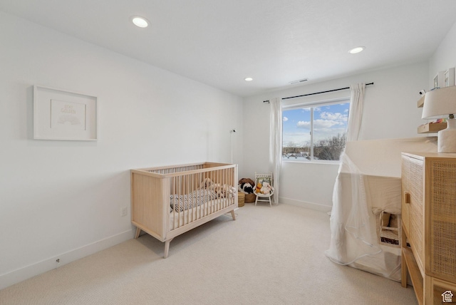 541 N 1400 E, Heber City, UT 84032 - bedroom with visible vents, recessed lighting, carpet floors, a nursery area, and baseboards