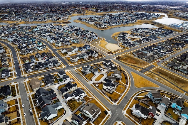 10887 S Lamond Dr, South Jordan, UT 84009 - birds eye view of property with a residential view and a water view