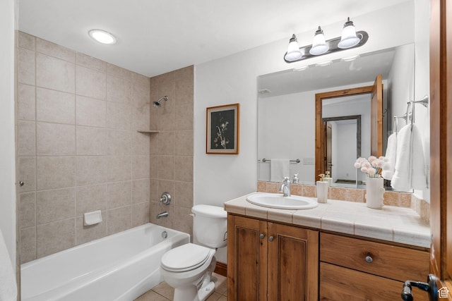 1056 W Lime Canyon Rd, Midway, UT 84049 - full bathroom with vanity, tile patterned floors, and shower / bath combination