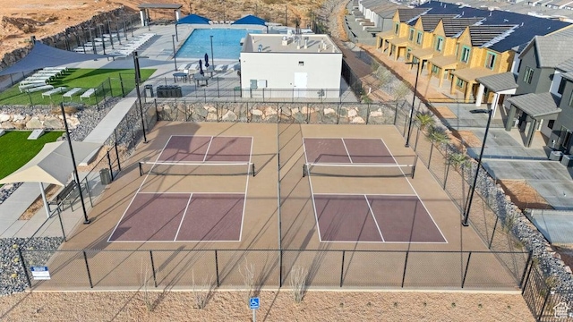 aerial view with a residential view