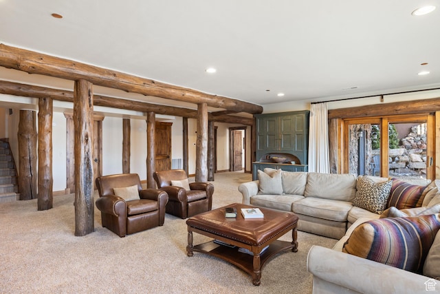 4115 Moose Hollow Loop, Park City, UT 84098 - living room featuring recessed lighting and light colored carpet