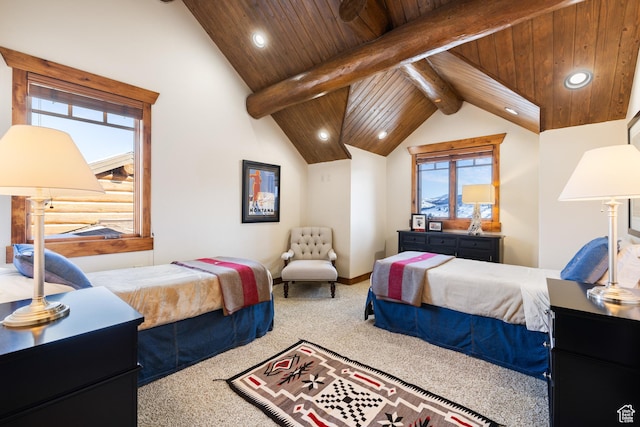 4115 Moose Hollow Loop, Park City, UT 84098 - carpeted bedroom featuring recessed lighting, wood ceiling, multiple windows, and baseboards