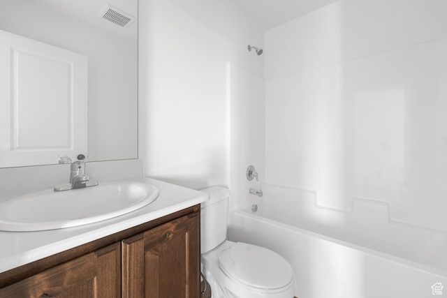1667 S Marigold Way Unit 230E, Santaquin, UT 84655 - bathroom with toilet, vanity, shower / bathing tub combination, and visible vents