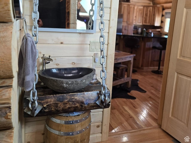 365 W Sleeping Rainbow Dr, Torrey, UT 84775 - bathroom with wood-type flooring and vanity
