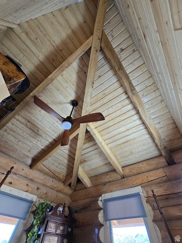 365 W Sleeping Rainbow Dr, Torrey, UT 84775 - room details with rustic walls, wood ceiling, and beam ceiling