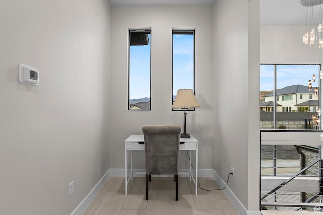 1036 E Fremont St, Washington, UT 84780 - office featuring a notable chandelier and baseboards