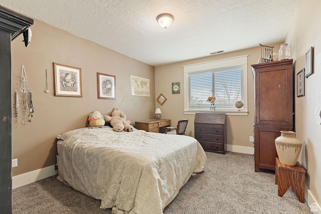 1035 E 300 S, Santaquin, UT 84655 - bedroom featuring light carpet, a textured ceiling, baseboards, and visible vents