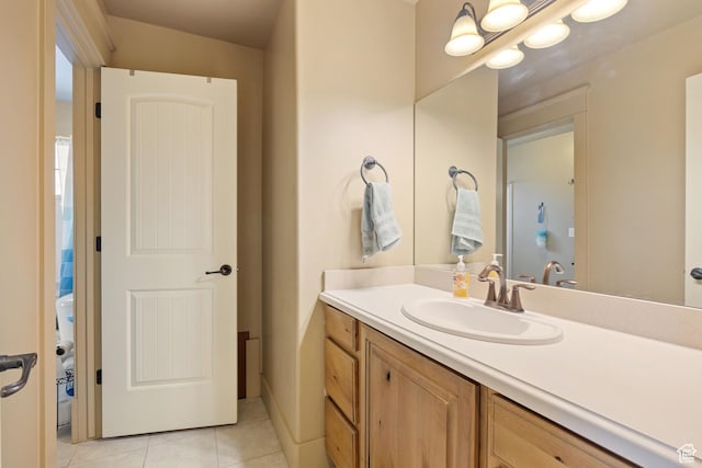 1035 E 300 S, Santaquin, UT 84655 - bathroom with tile patterned floors and vanity