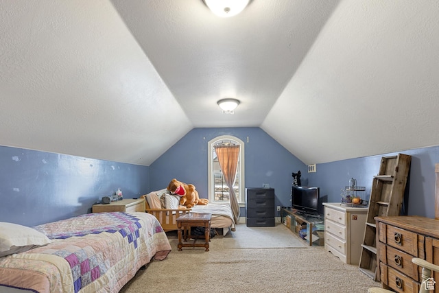 1035 E 300 S, Santaquin, UT 84655 - bedroom with a textured ceiling, carpet flooring, and lofted ceiling
