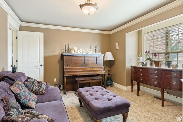 1035 E 300 S, Santaquin, UT 84655 - sitting room with baseboards, carpet floors, and ornamental molding