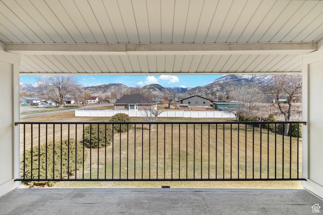 balcony with a mountain view