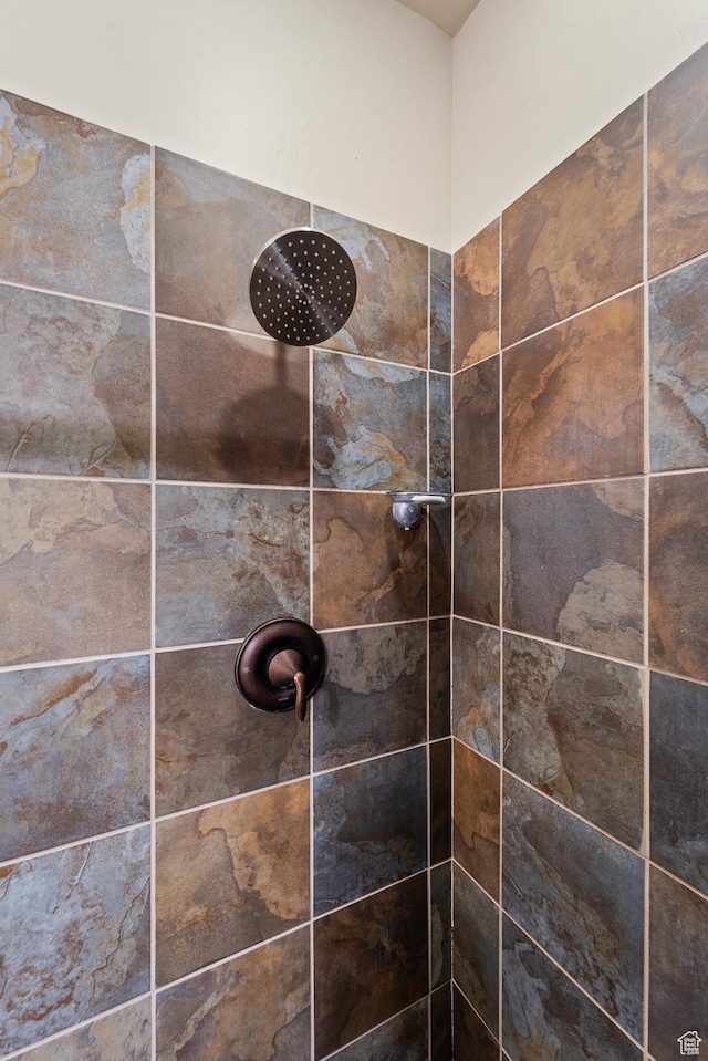 interior details featuring tiled shower