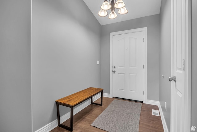 162 S 500 W, Tremonton, UT 84337 - entryway with a chandelier, baseboards, visible vents, and dark wood finished floors