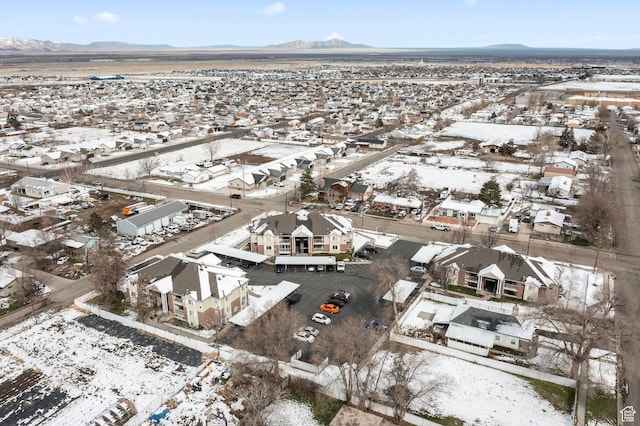 137 W 600 N Unit 205, Tooele, UT 84074 - snowy aerial view with a residential view and a mountain view