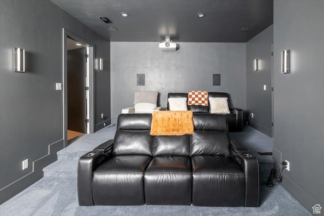 2940 Naomi Dr, North Logan, UT 84341 - carpeted home theater room featuring baseboards and recessed lighting