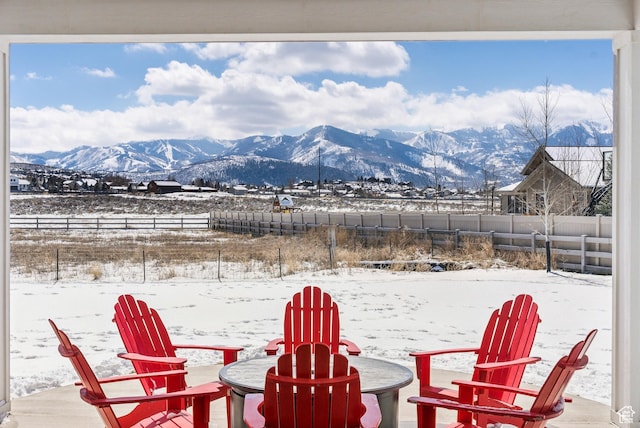 165 E Wasatch Way, Snyderville, UT 84098 - snow covered patio with fence and a mountain view