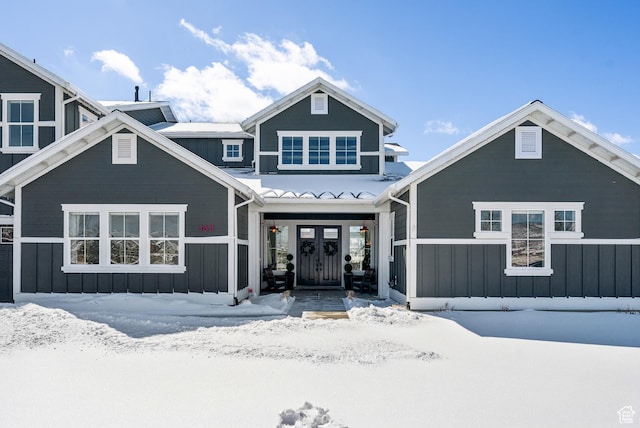165 E Wasatch Way, Snyderville, UT 84098 - view of front facade featuring french doors and board and batten siding