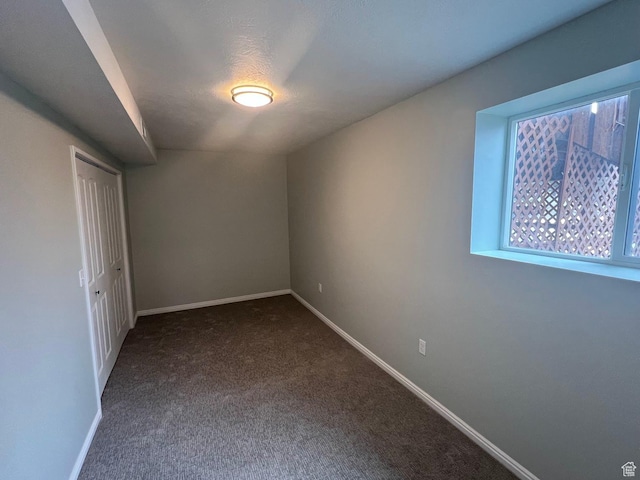 916 E Sunburn Ln, Sandy, UT 84094 - interior space with baseboards, dark colored carpet, and a closet