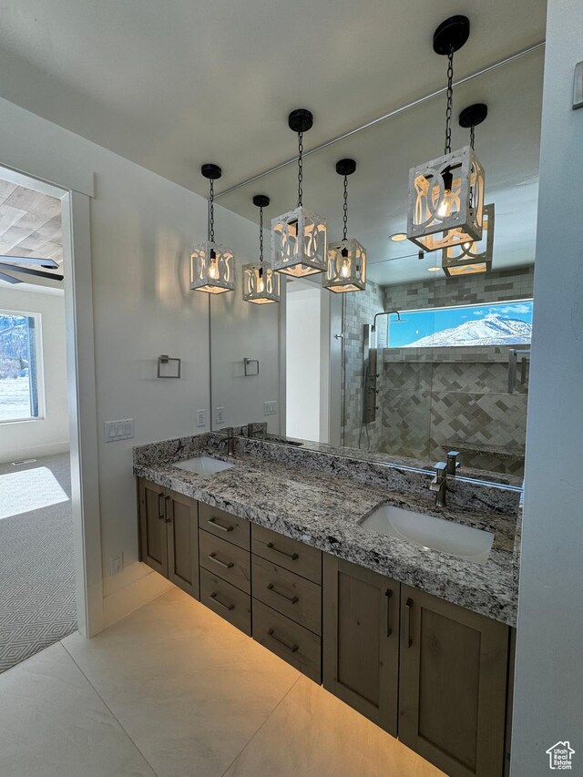 3151 E 5225 N Unit 11, Liberty, UT 84310 - full bath featuring a chandelier, a sink, and a tile shower