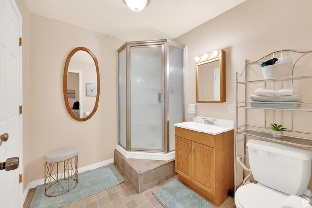 8851 S Humboldt Ct W, West Jordan, UT 84081 - full bath with a shower stall, vanity, and tile patterned floors