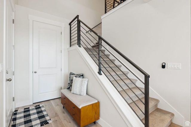 6005 N Westridge Rd, Heber City, UT 84032 - stairs with baseboards and wood finished floors