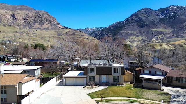 view of mountain feature featuring a residential view