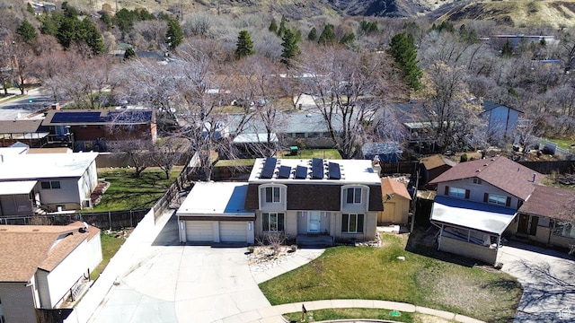 bird's eye view with a residential view