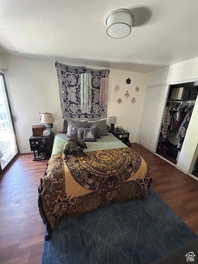 830 E 3990 S Unit D, Millcreek, UT 84107 - bedroom with access to outside, wood finished floors, baseboards, and a closet