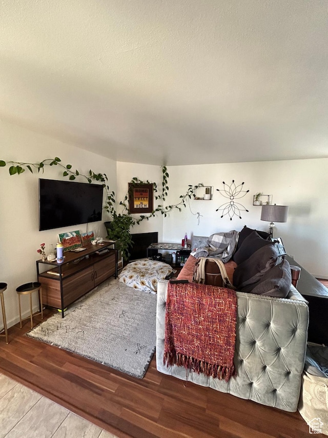 830 E 3990 S Unit D, Millcreek, UT 84107 - living room featuring wood finished floors and a textured ceiling