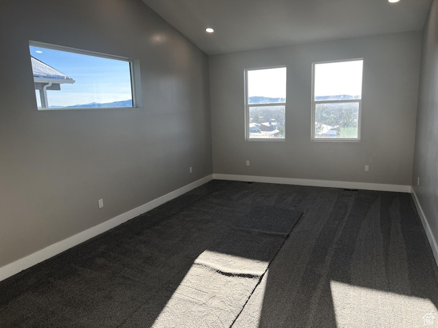 572 S 600 E Unit 2, Nephi, UT 84648 - empty room with lofted ceiling, recessed lighting, carpet, and baseboards