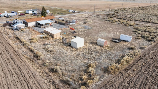aerial view with a rural view