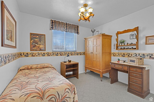 1778 Allison Way, Syracuse, UT 84075 - bedroom with a chandelier and light colored carpet