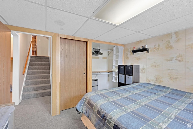 1778 Allison Way, Syracuse, UT 84075 - bedroom with a closet, carpet floors, and a drop ceiling